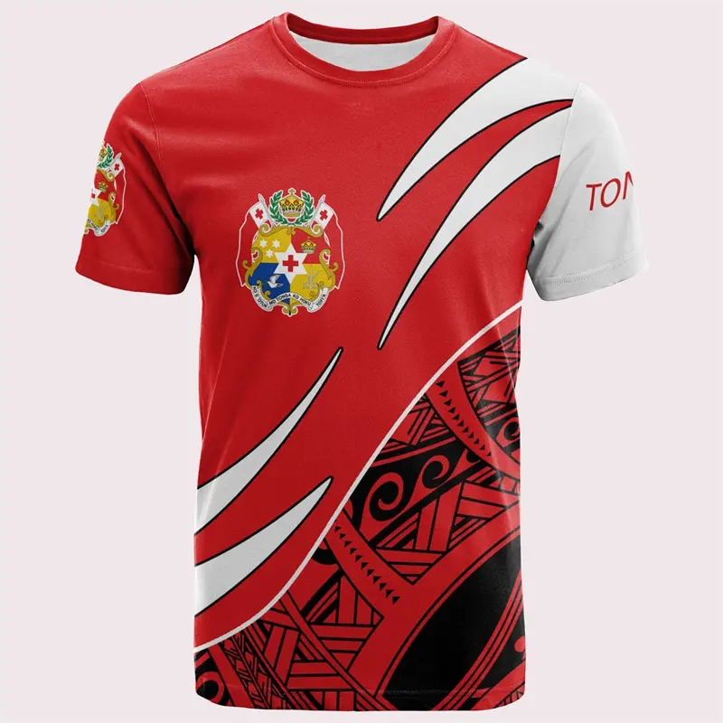 3D Print Tonga Flag T Shirt Harajuku Men Women Fashion The Kingdom Of Tonga Emblem Crew Neck Graphic T-shirts Mens Clothing Tops