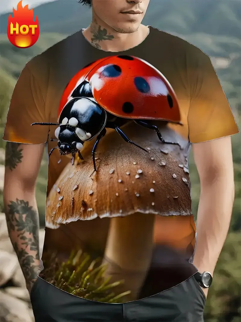 Cute Animal Ladybird Women's T Shirt 3D Printed New In Short Sleeve Casual T-Shirt Streetwear Plus Size Tee Shirt Top For Men