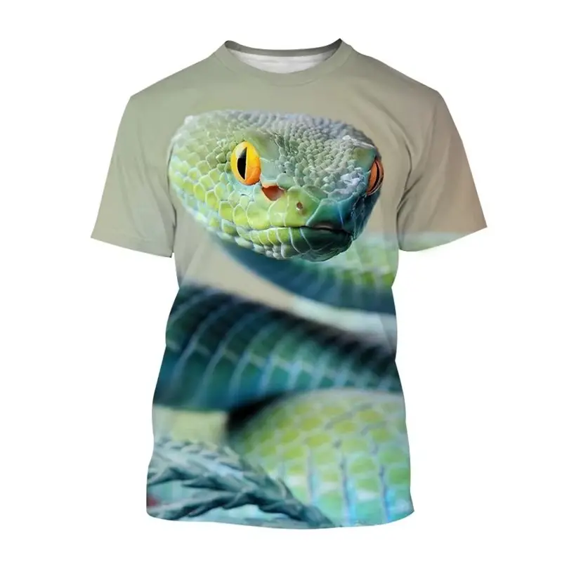 Summer 3D Printed Snake Animal Graphic T-Shirts Men Women Casual Fashion Streetwear Oversized Short Sleeve O Neck Kids T Shirts