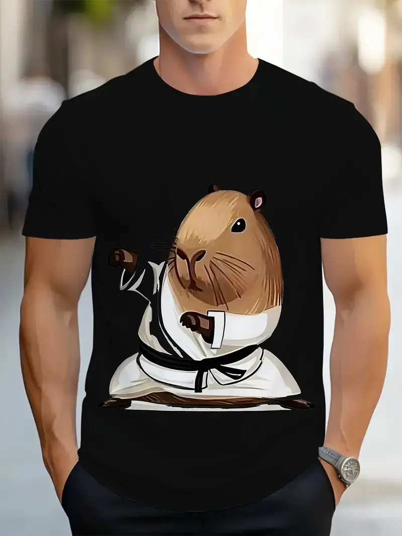 Funny Capybara Graphic 3D Printed T Shirt For Men Women Cartoon Animal Short Sleeve T-Shirts Summer Casual Loose Y2k Boys Tees