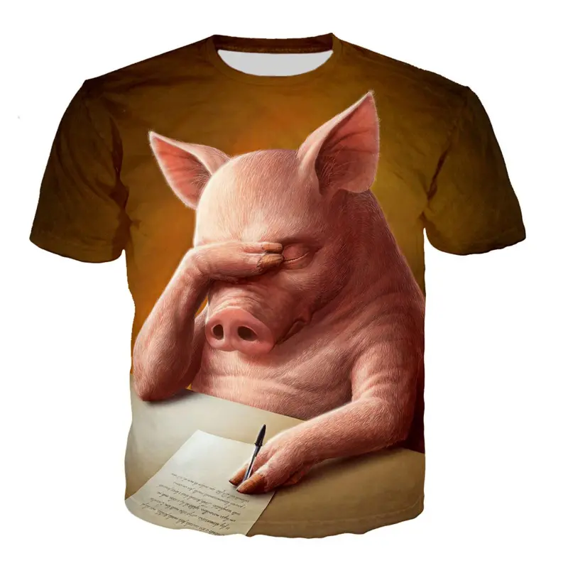 Lovely Pig Animal 3d Printing Long Sleeve T-shirt Men's Women's Autumn Spring Casual Kawaii Pet Pig Streetwear T Shirt Kids Tops