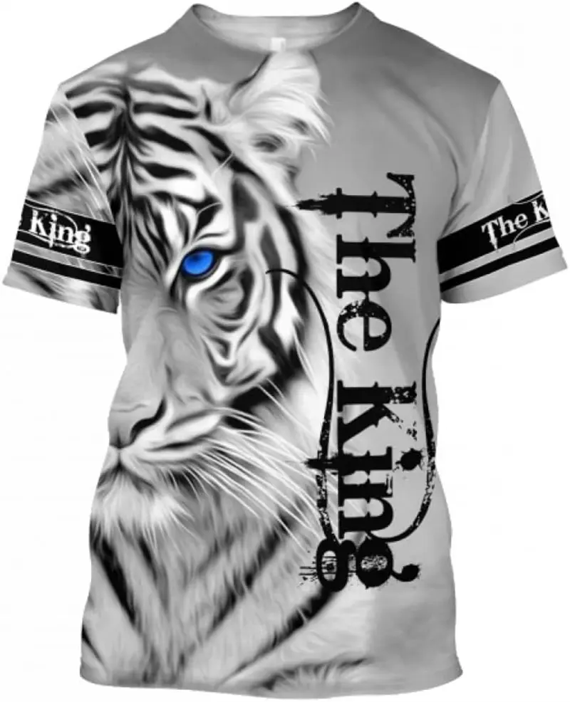 Fashion Tiger 3D Print Summer Fashion Popular T Shirt Casual Men's Street Hip-Hop Short Sleeve T-shirt Harajuku Y2k Loose Top