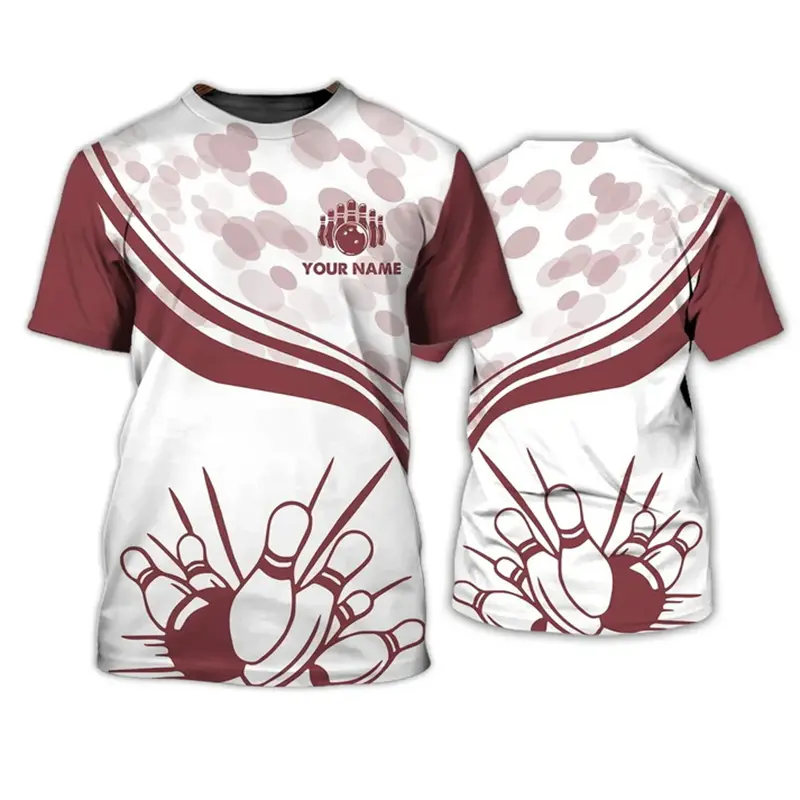 Custom Your Name Fashion 3d Print Bowling Graphic T-Shirt For Men Women Casual Sportswear Hip Hop Short Sleeve Harajuku Y2k Tops