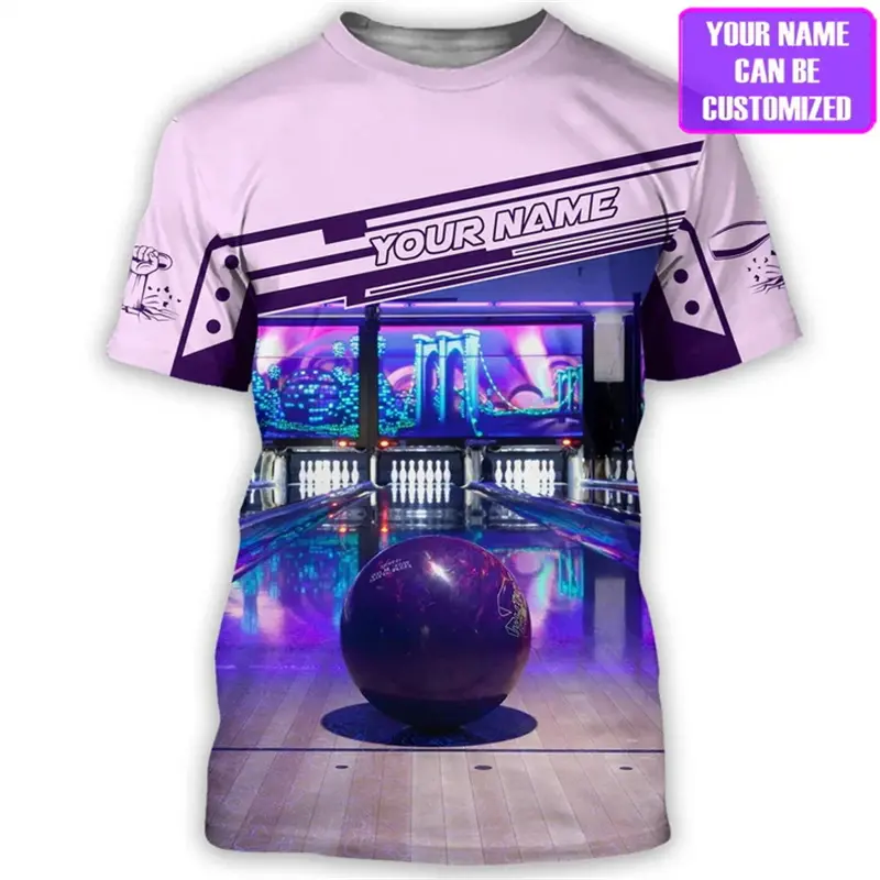 Custom Your Name Fashion 3d Print Bowling Graphic T-Shirt For Men Women Casual Sportswear Hip Hop Short Sleeve Harajuku Y2k Tops