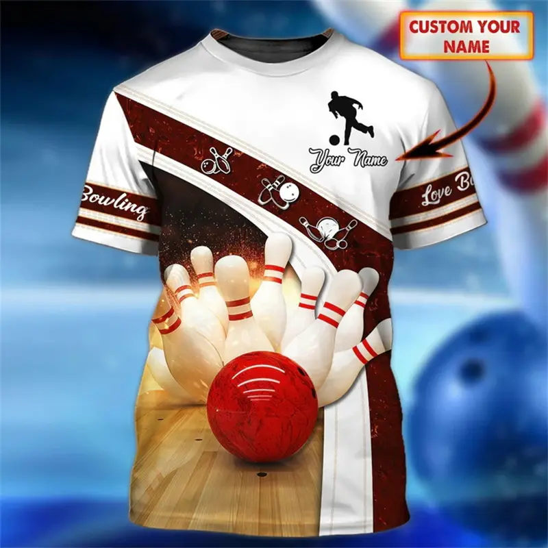 Custom Your Name Fashion 3d Print Bowling Graphic T-Shirt For Men Women Casual Sportswear Hip Hop Short Sleeve Harajuku Y2k Tops