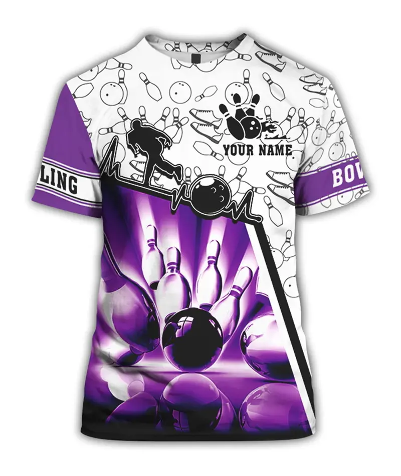 Custom Your Name Fashion 3d Print Bowling Graphic T-Shirt For Men Women Casual Sportswear Hip Hop Short Sleeve Harajuku Y2k Tops