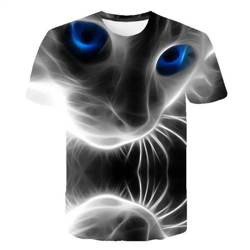 Fashion Cat 3d Printed Men's Summer Clothes Mens Funny T Shirt Cute Animal Graphic Tee Shirt Y2k Kids Women Street Casual Tops