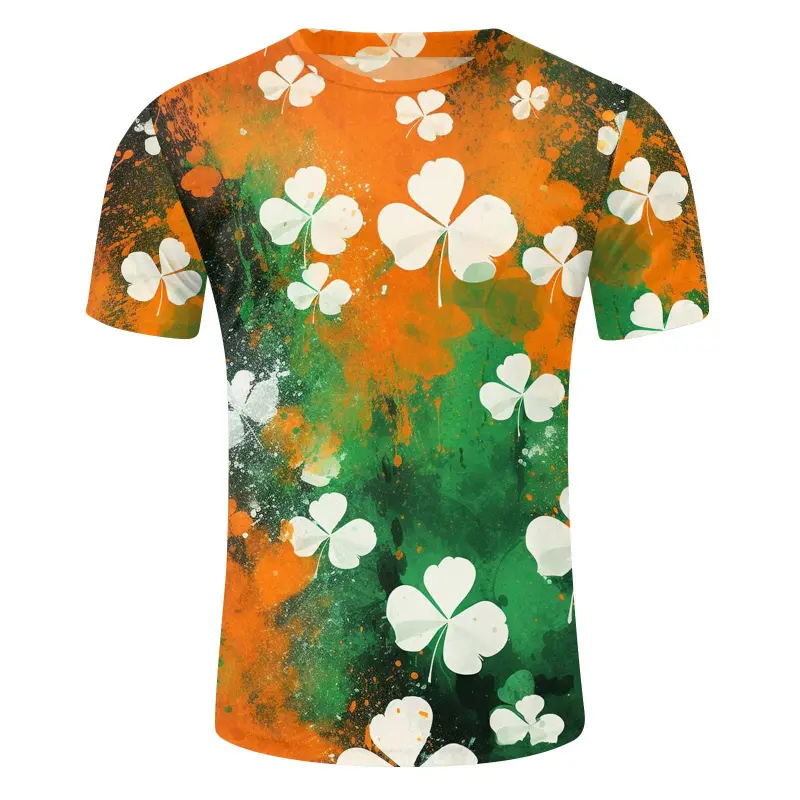 St. Patrick's Day Mens 3d All Printed Vintage T Shirt Short Sleeved Shirt Top T Shirt Unisex Harajuku Y2k Streetwear Kids Tees