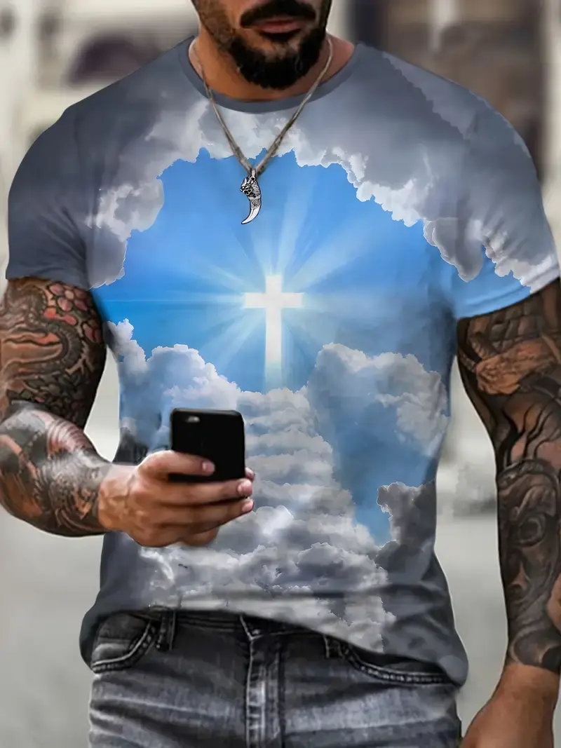 2024 Men's Quick Dry Cross 3D Y2k Graphic T Shirts Mens Womens Round Neck Short Sleeve Tees Tops Kids Streetwear Casual T Shirt 