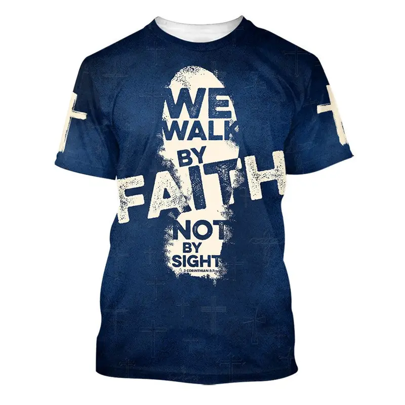 3D Print T Shirt For Men Jesus Cross Graphic Christian T-shirt Unisex Oversized Short Sleeve New Trendy Tops Men Women Tee Shirt
