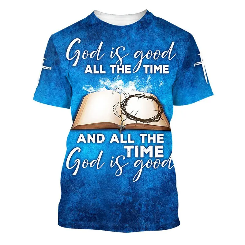 3D Print T Shirt For Men Jesus Cross Graphic Christian T-shirt Unisex Oversized Short Sleeve New Trendy Tops Men Women Tee Shirt