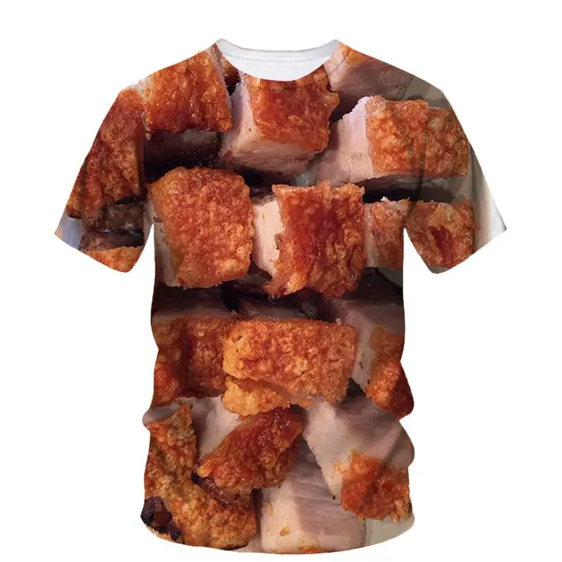 Beef Meat Graphic T Shirt Men Fashion 3d Print Summer Oversizled T-Shirt Personality Street Casual Tops Tees Y2k Unisex Clothes