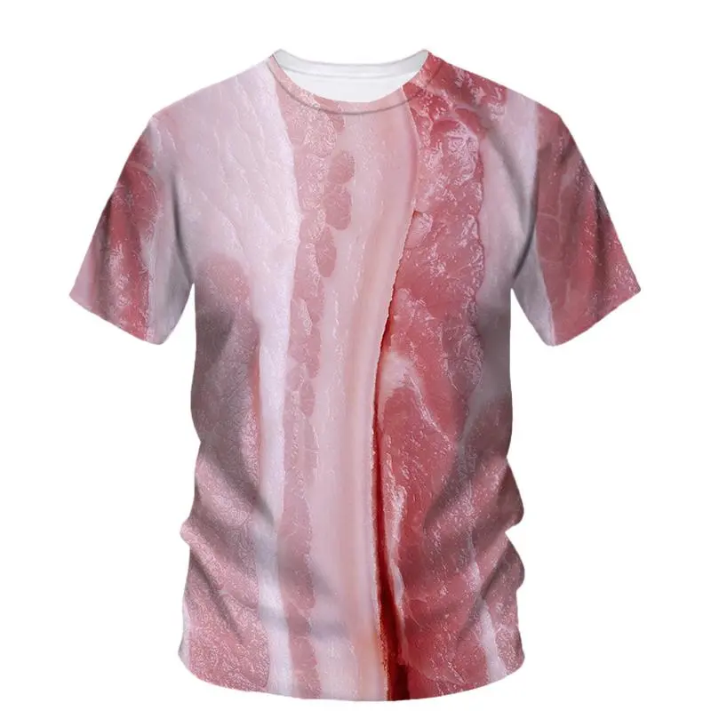 Beef Meat Graphic T Shirt Men Fashion 3d Print Summer Oversizled T-Shirt Personality Street Casual Tops Tees Y2k Unisex Clothes