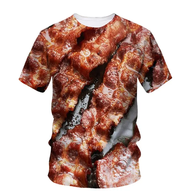 Beef Meat Graphic T Shirt Men Fashion 3d Print Summer Oversizled T-Shirt Personality Street Casual Tops Tees Y2k Unisex Clothes