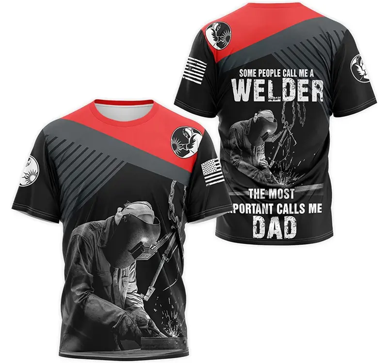 Welder 3d Printing T Shirt For Man Summer Fashion O-neck Short Sleeve Oversize Top Casual Y2k Unisex Streetwear Harajaku T-shirt