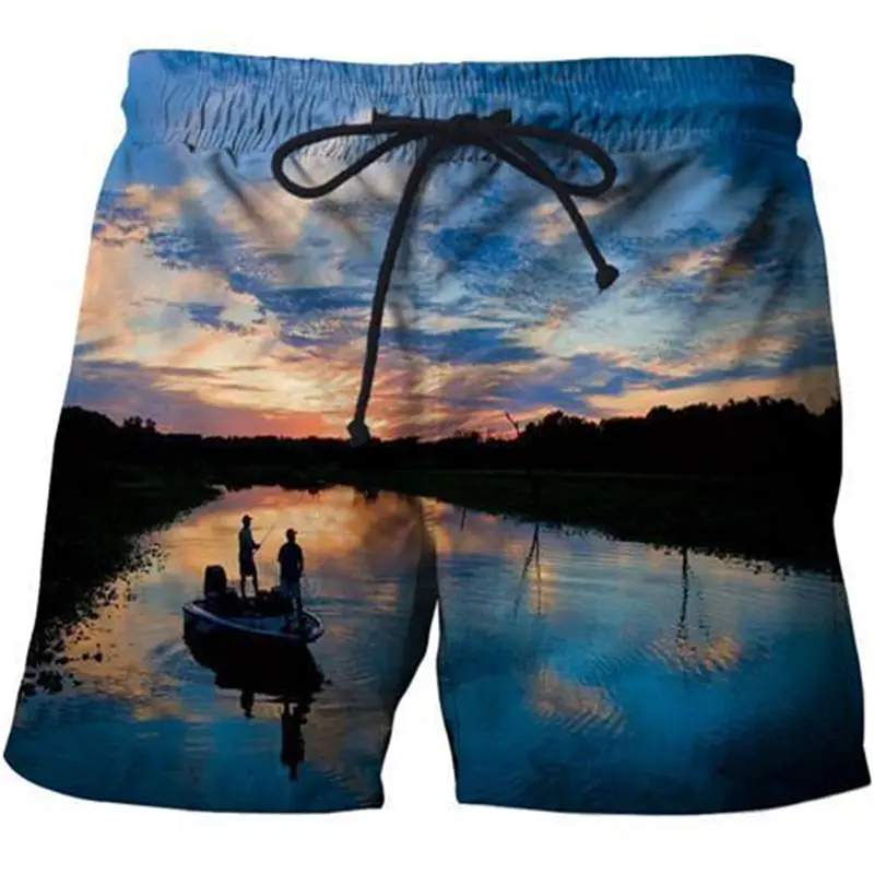 3d Print Animal Fish Surfing Board Short For Men Summer Swimwear Shorts Kids Beach Shorts Men Sports Pants Harajuku Clothing