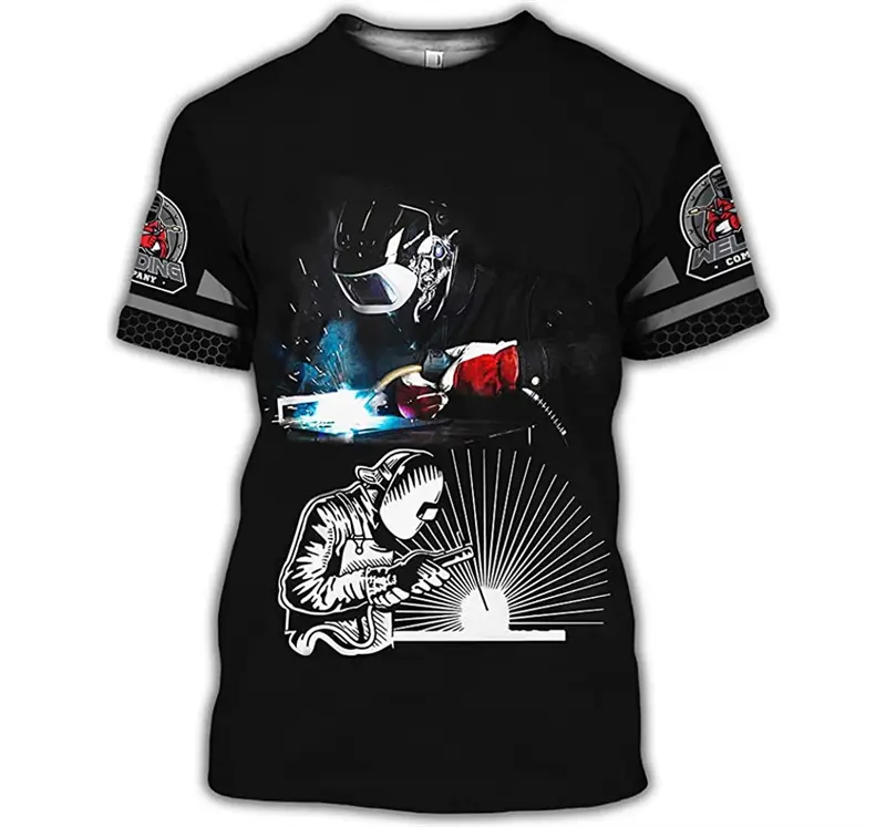 Welder 3d Printing T Shirt For Man Summer Fashion O-neck Short Sleeve Oversize Top Casual Y2k Unisex Streetwear Harajaku T-shirt