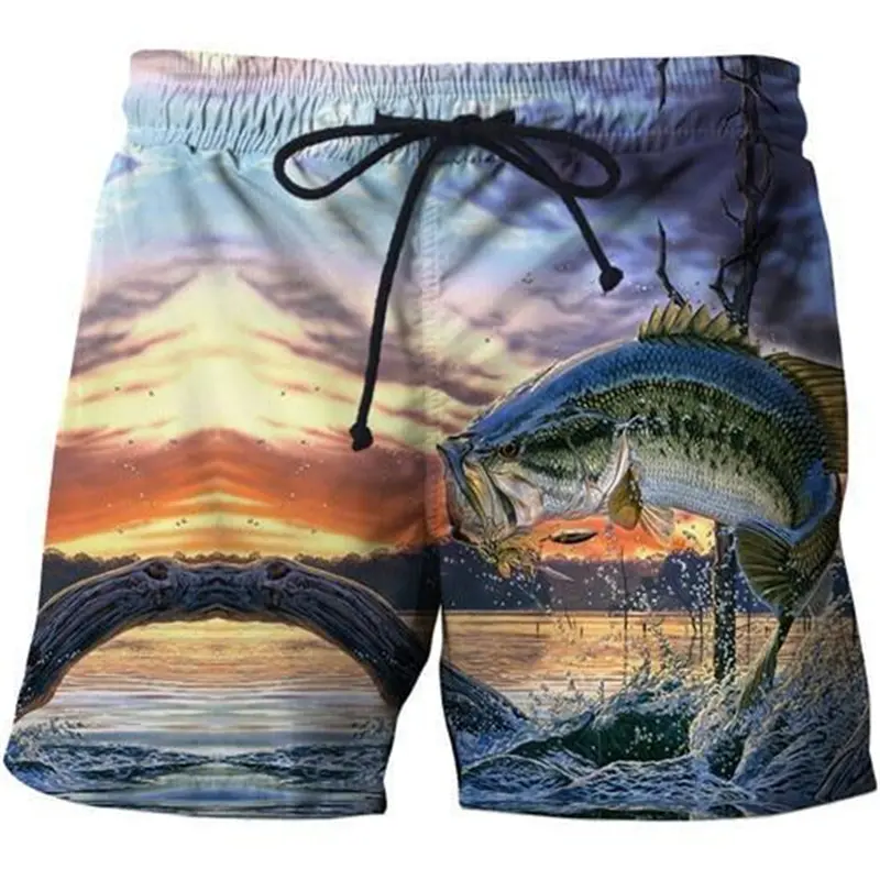 3d Print Animal Fish Surfing Board Short For Men Summer Swimwear Shorts Kids Beach Shorts Men Sports Pants Harajuku Clothing
