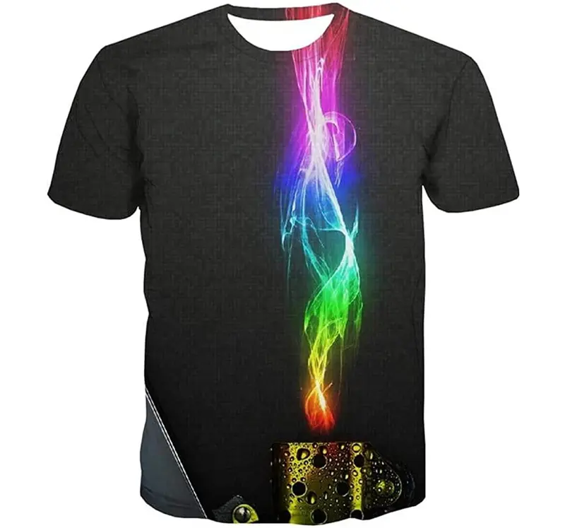 Trendy Flame Graphic 3D Printed Men T Shirt Summer Casual Harajaku Hip Pop Short Sleeve Oversized Top Casual Unisex Kids T-shirt