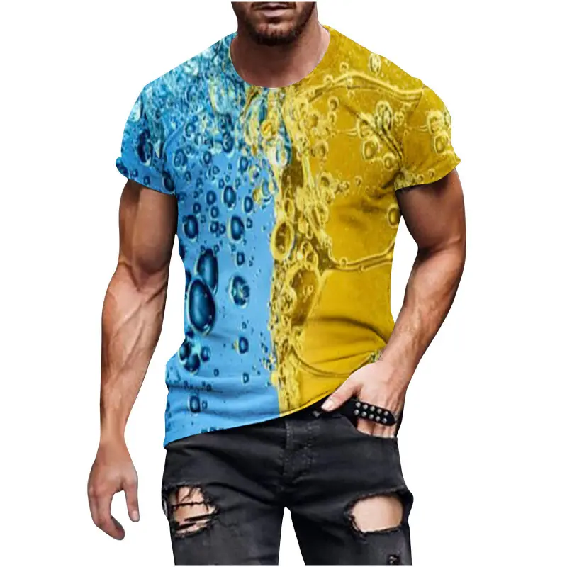 New Men'S T-Shirt 3d Print Beer Pattern T Shirt For Men Fashion Casual Summer Streetwear Y2k Short Sleeve Unisex Tshirt Men Tops