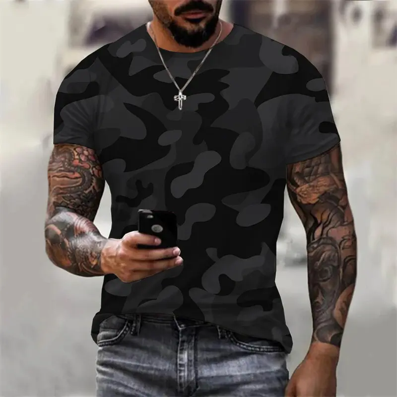 Fashion Casual 3D Camouflage T-Shirt Men Clothes Outdoor O Neck Short Sleeve Tees Woemn Summer Street Oversized Sport T Shirts