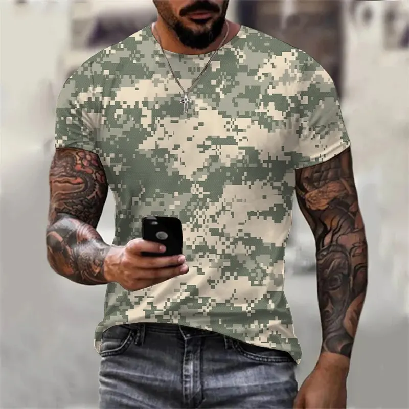 Fashion Casual 3D Camouflage T-Shirt Men Clothes Outdoor O Neck Short Sleeve Tees Woemn Summer Street Oversized Sport T Shirts