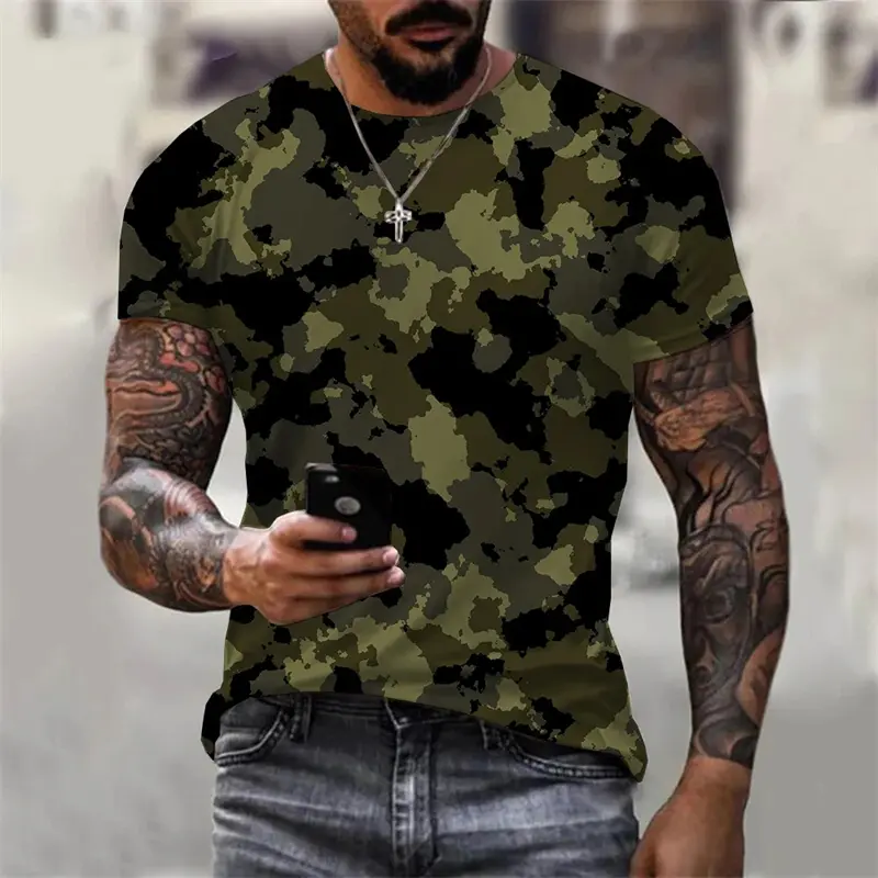 Fashion Casual 3D Camouflage T-Shirt Men Clothes Outdoor O Neck Short Sleeve Tees Woemn Summer Street Oversized Sport T Shirts