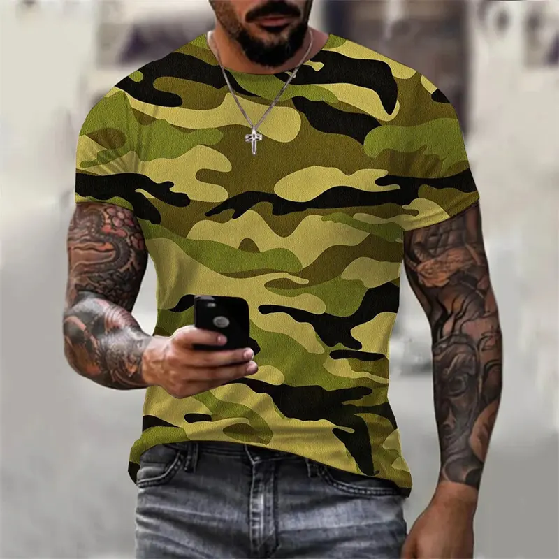 Fashion Casual 3D Camouflage T-Shirt Men Clothes Outdoor O Neck Short Sleeve Tees Woemn Summer Street Oversized Sport T Shirts