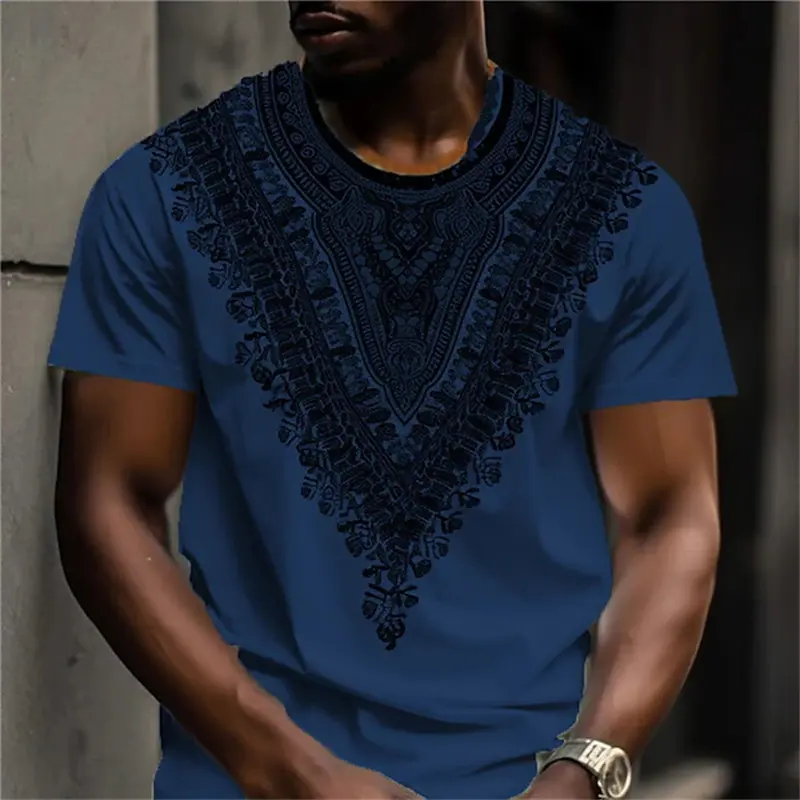 New Summer Men's T Shirt 3D Print Pullover O-Neck Fashion Printed Ethnic Style Loose All Match Casual Short Sleeved T-Shirts Top