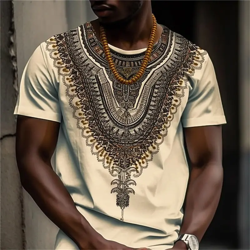 New Summer Men's T Shirt 3D Print Pullover O-Neck Fashion Printed Ethnic Style Loose All Match Casual Short Sleeved T-Shirts Top
