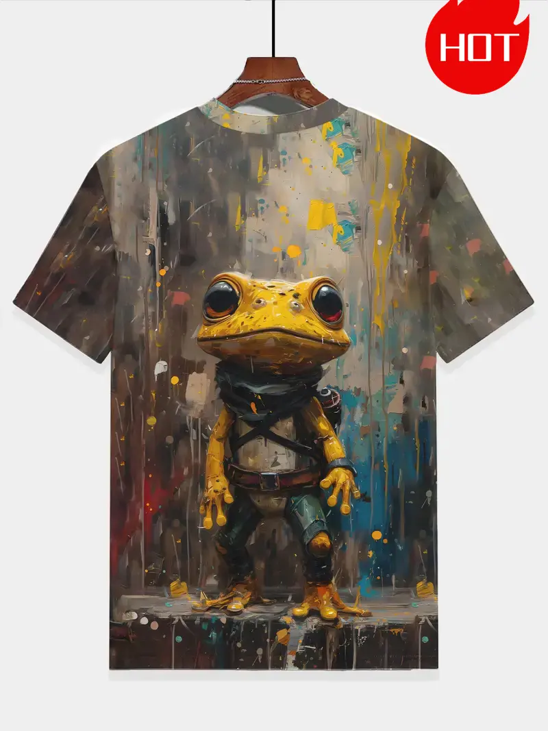 Frog Graphic T Shirt For Men Cute Animal 3D Printed Tees Summer Harajuku Short Sleeve Loose Street Tops Fashion Sport T-shirts