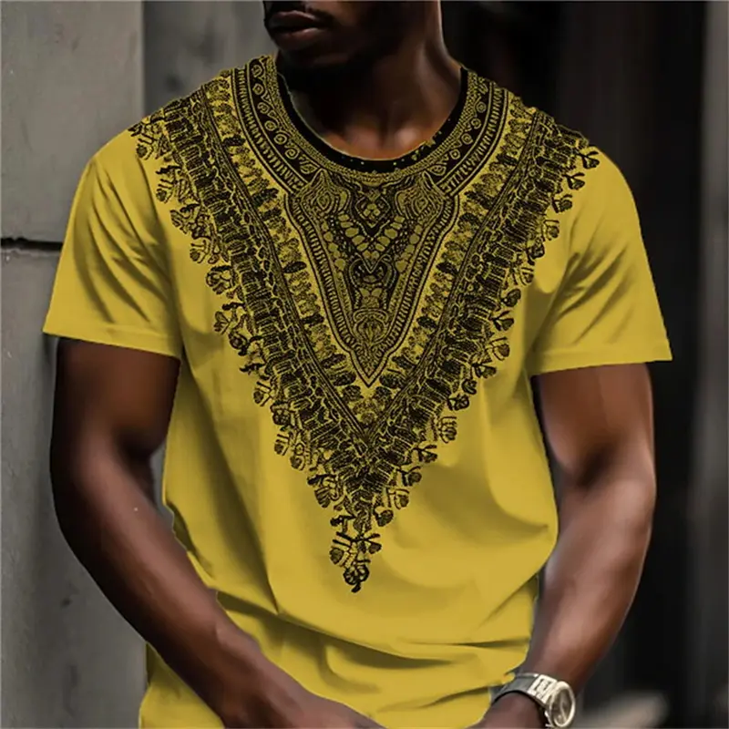 New Summer Men's T Shirt 3D Print Pullover O-Neck Fashion Printed Ethnic Style Loose All Match Casual Short Sleeved T-Shirts Top