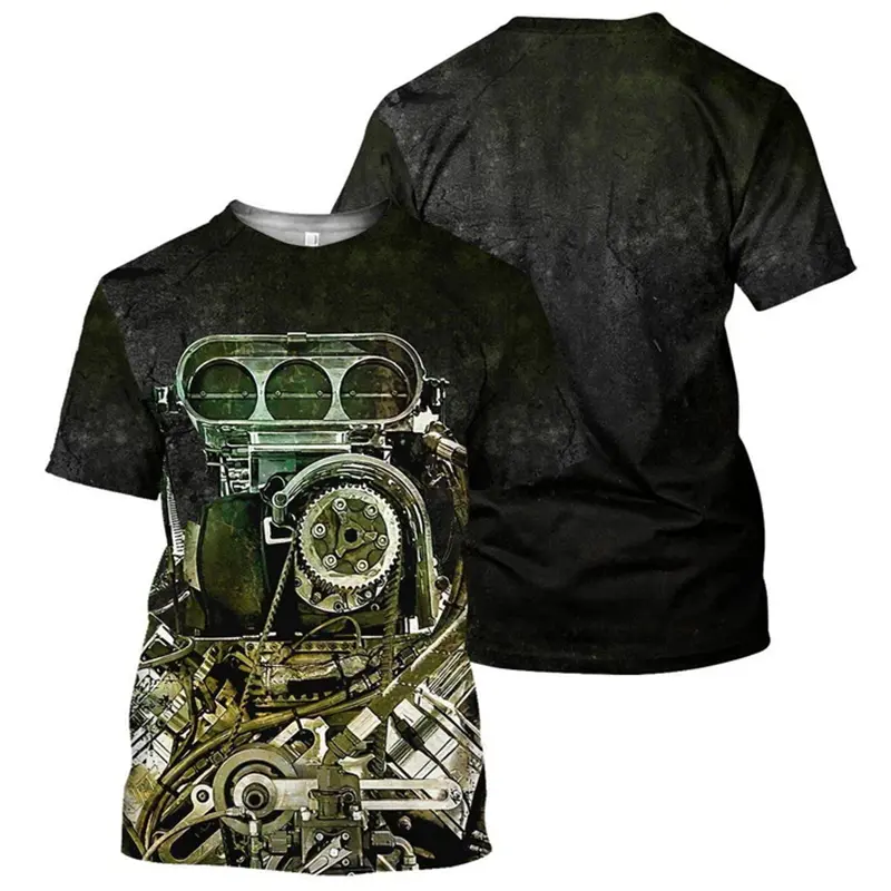 New Fashion Drag Racing 3D Printed T-shirts Mens Summer Casual Harajuku Unisex Streetwear Hip  Pop T Shirts Men Y2k Clothing
