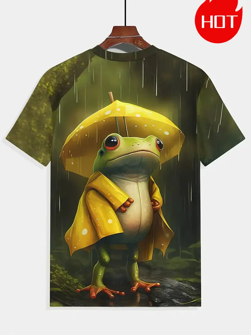 Frog Graphic T Shirt For Men Cute Animal 3D Printed Tees Summer Harajuku Short Sleeve Loose Street Tops Fashion Sport T-shirts