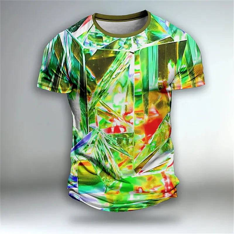 3D Print Men's T Shirt Geometic Optical Illusion Graphic T Shirt Short Sleeve Plus Size T Shirt For Men New Mens Sport Tshirts