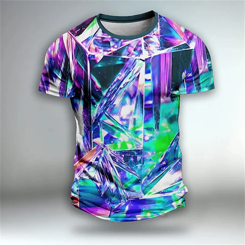 3D Print Men's T Shirt Geometic Optical Illusion Graphic T Shirt Short Sleeve Plus Size T Shirt For Men New Mens Sport Tshirts
