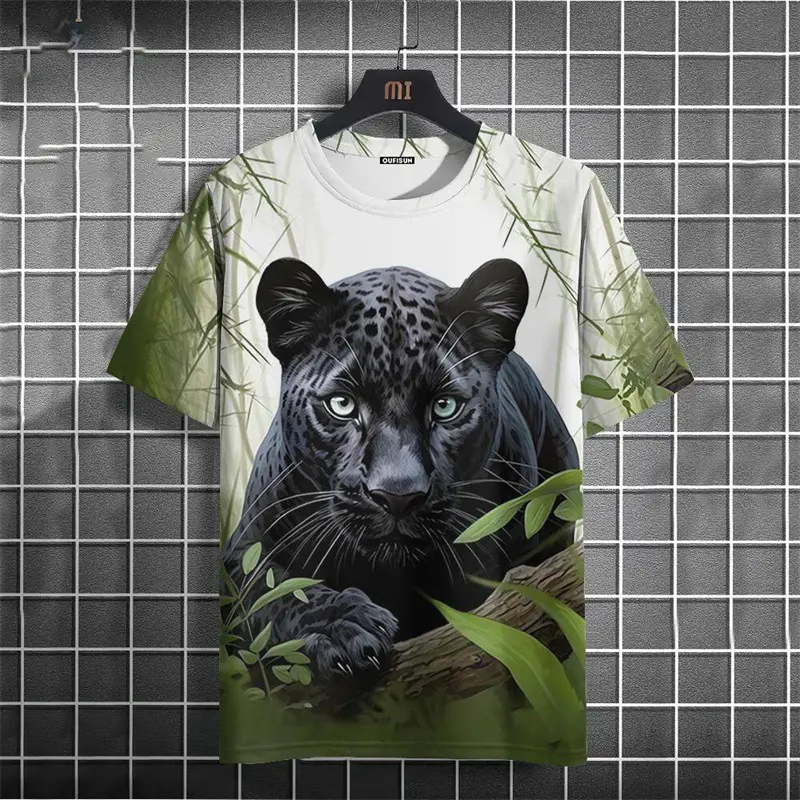 Lightning Leopard 3D Print T-Shirt Men Women New Fashion Street Hip Hop Tee Shirt Casual Short Sleeve Tops Kids Oversized Tshirt