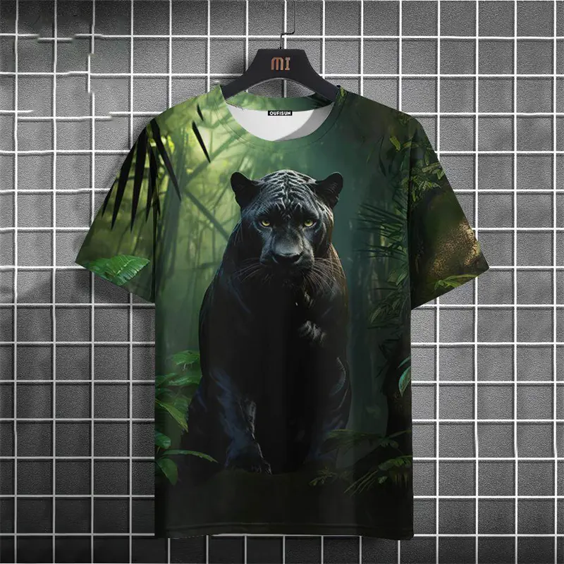 Lightning Leopard 3D Print T-Shirt Men Women New Fashion Street Hip Hop Tee Shirt Casual Short Sleeve Tops Kids Oversized Tshirt
