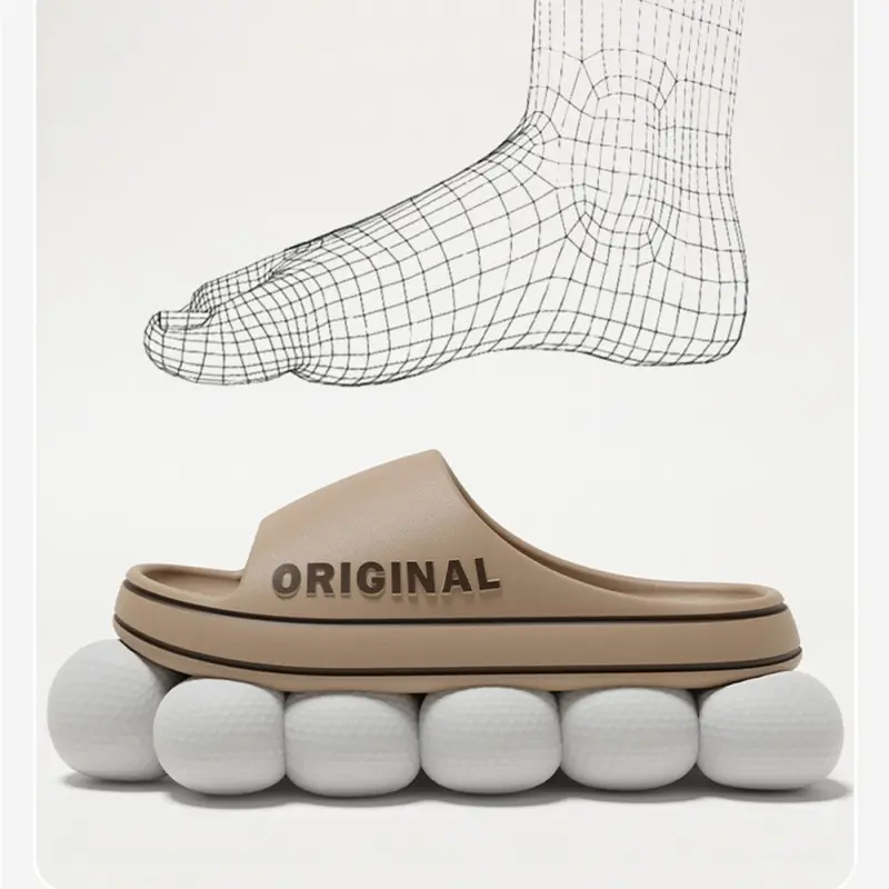 Men Thick Sole Summer Beach Slides Women Bathroom Anti Slip Soft Sandals Simplicity Ultra Light Letter Shoes Couples Slipper