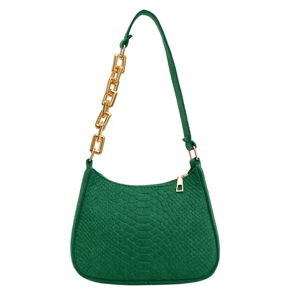 High Brand Fashion Simple Crocodile Underarm Bag New Bag Niche Trend Felt Bag Commuter Shoulder Bag Female Purses