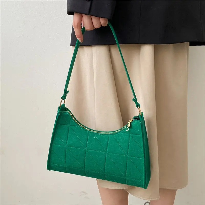 Fashion Simple Shoulder Underarm Bags Personality Texture Armpit Bag Solid Color Casual Handbags Female Pouch Tote Crossbody Bag
