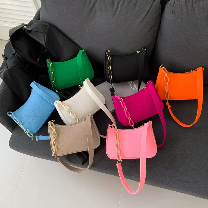 Fashion Vintage Women'S Handbags Underarm Bag Casual Women Shoulder Bags Solid Color Large Capacity Female Handbag Clutch