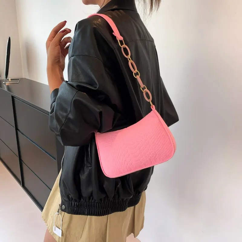 Fashion Vintage Women'S Handbags Underarm Bag Casual Women Shoulder Bags Solid Color Large Capacity Female Handbag Clutch