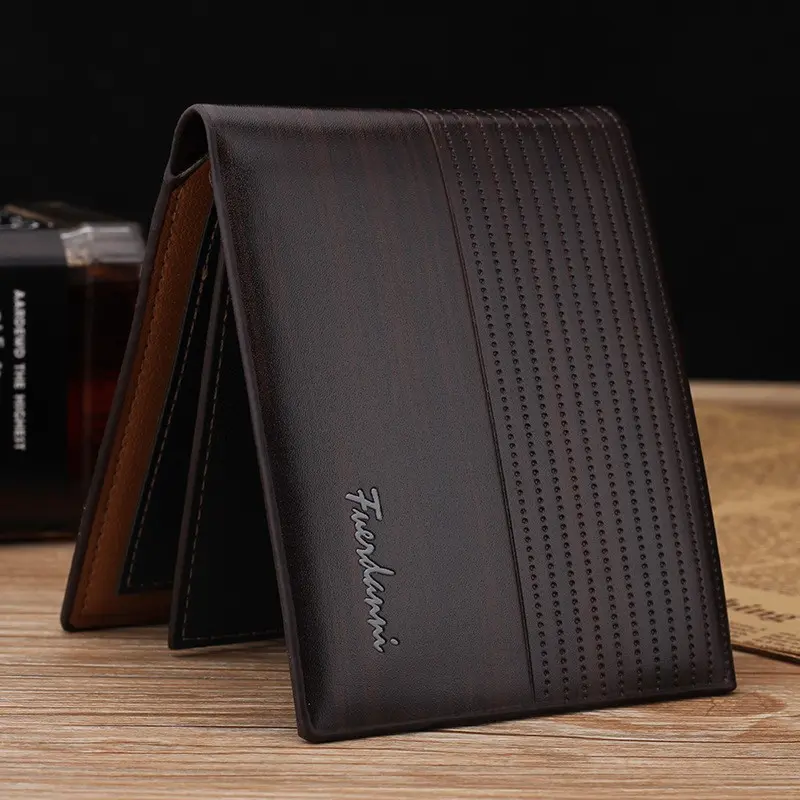 Men'S Bifold Leather Credit Id Card Leather Card Holder Small Card Id Holders Fashion Coin Purses Holders Large Capacity