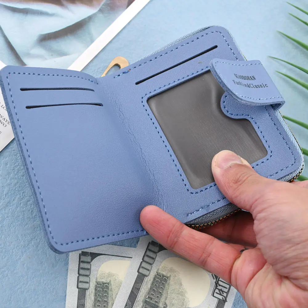 Embroidered Love Heart Wallet Fashion Ladies Multifunction ID Holder Card Holders Wallet  ID Holder Zipper Snap Short Wallet