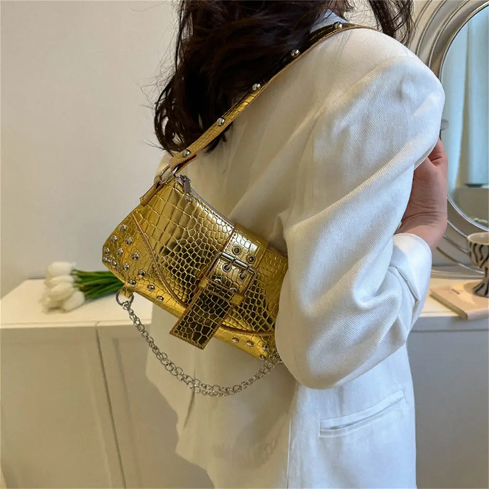 Fashion Women Shoulder Bag Underarm Bag Pleated Saddle Bag Solid Color Messenger Bag Purse Hobos Handbags