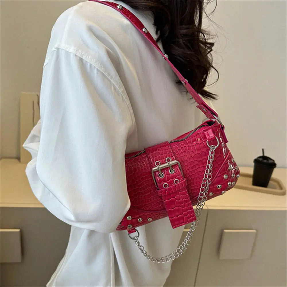Fashion Women Shoulder Bag Underarm Bag Pleated Saddle Bag Solid Color Messenger Bag Purse Hobos Handbags
