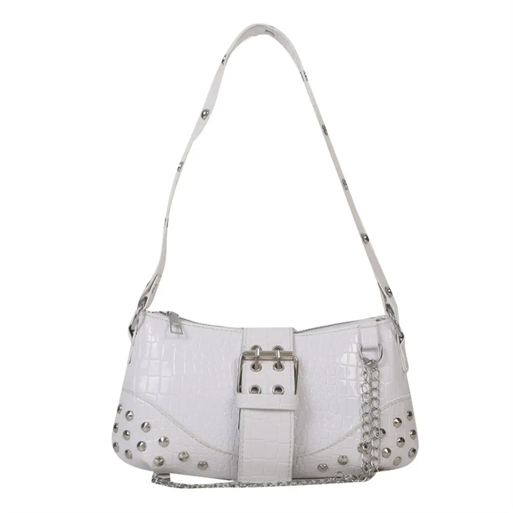 Fashion Women Shoulder Bag Underarm Bag Pleated Saddle Bag Solid Color Messenger Bag Purse Hobos Handbags