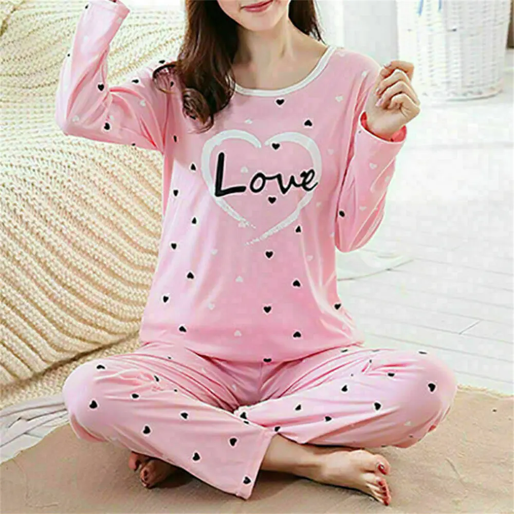 Kawaii Cartoon Ladies Womens Pyjamas Pj Set Nightwear Lounge Wear Pajamas Pyjama Top Trousers Night Suits Homewear