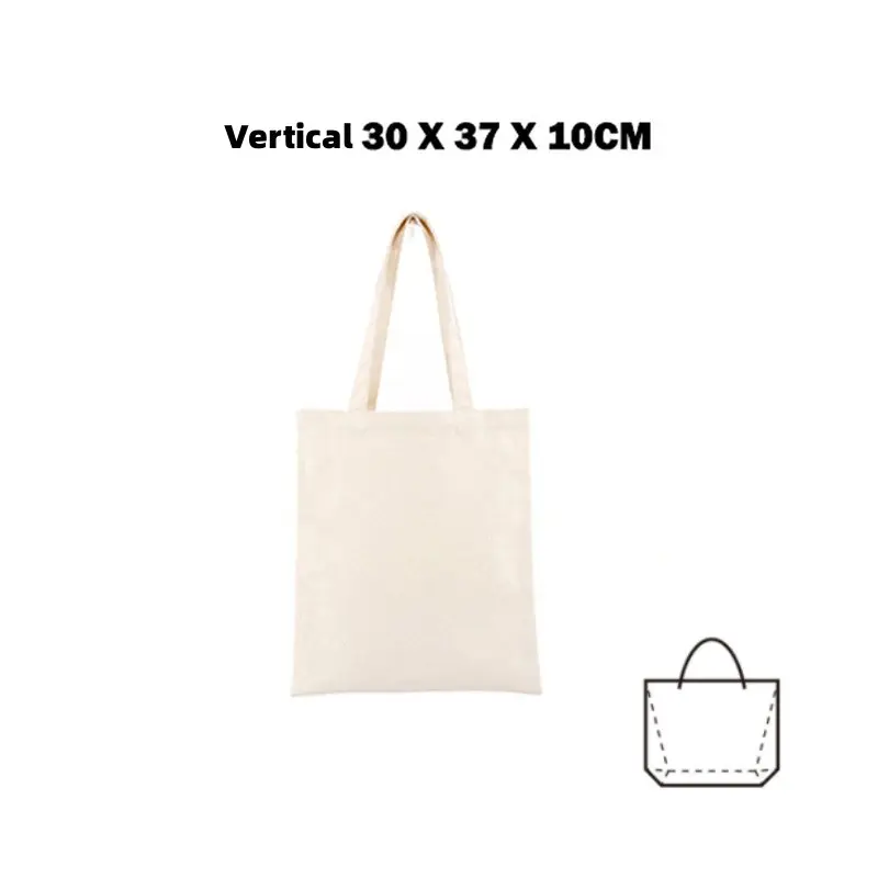 Reusable Foldable Shoulder Handbag Eco-Friendly Women Ladies Large Cotton Fabric Canvas Tote Bag For Market Shopping Bags Blank
